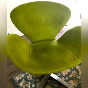 Mid Century Green Chair Swivel Stunning LOCAL TX PICK UP ONLY FINAL SALE